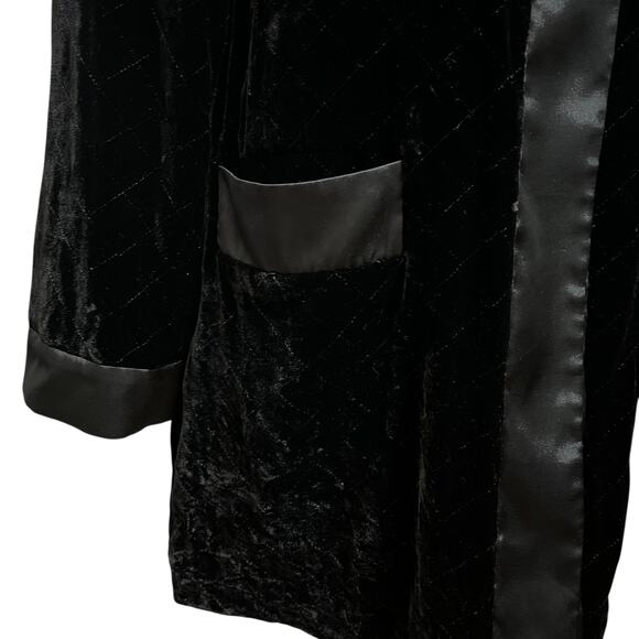 Soft Surroundings Womens Silk Blend Quilted Velvet Dark Romantic Jacket Sz L - Picture 3 of 11